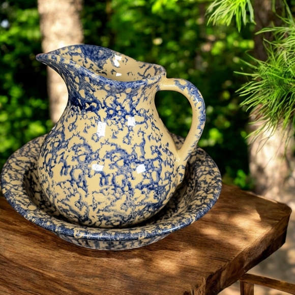 Rare Robinson Ransbottom Pitcher (Ewer) & Basin..  EXCELLENT CONDITION for age. - Picture 14 of 17